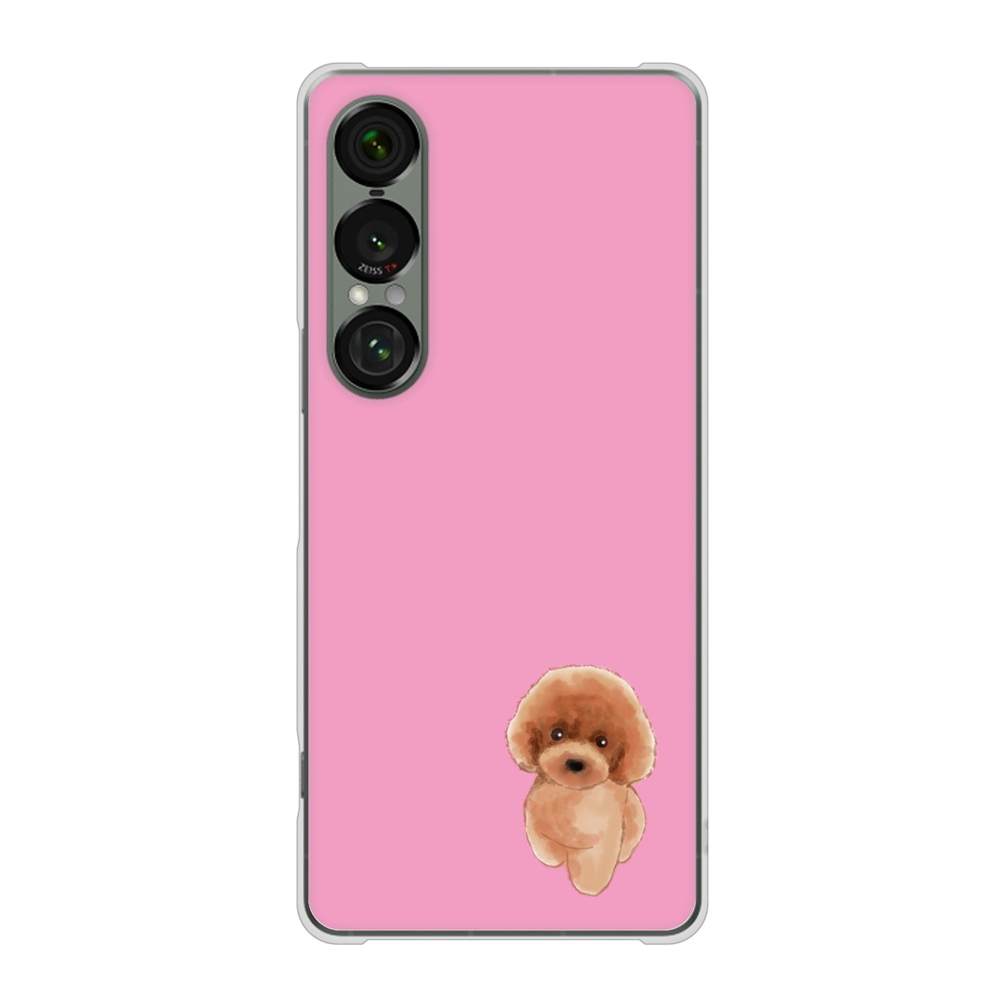 Xperia 1 VII SOG15 au 高画質仕上げ 背面印刷 ハードケーストイプードルレッド