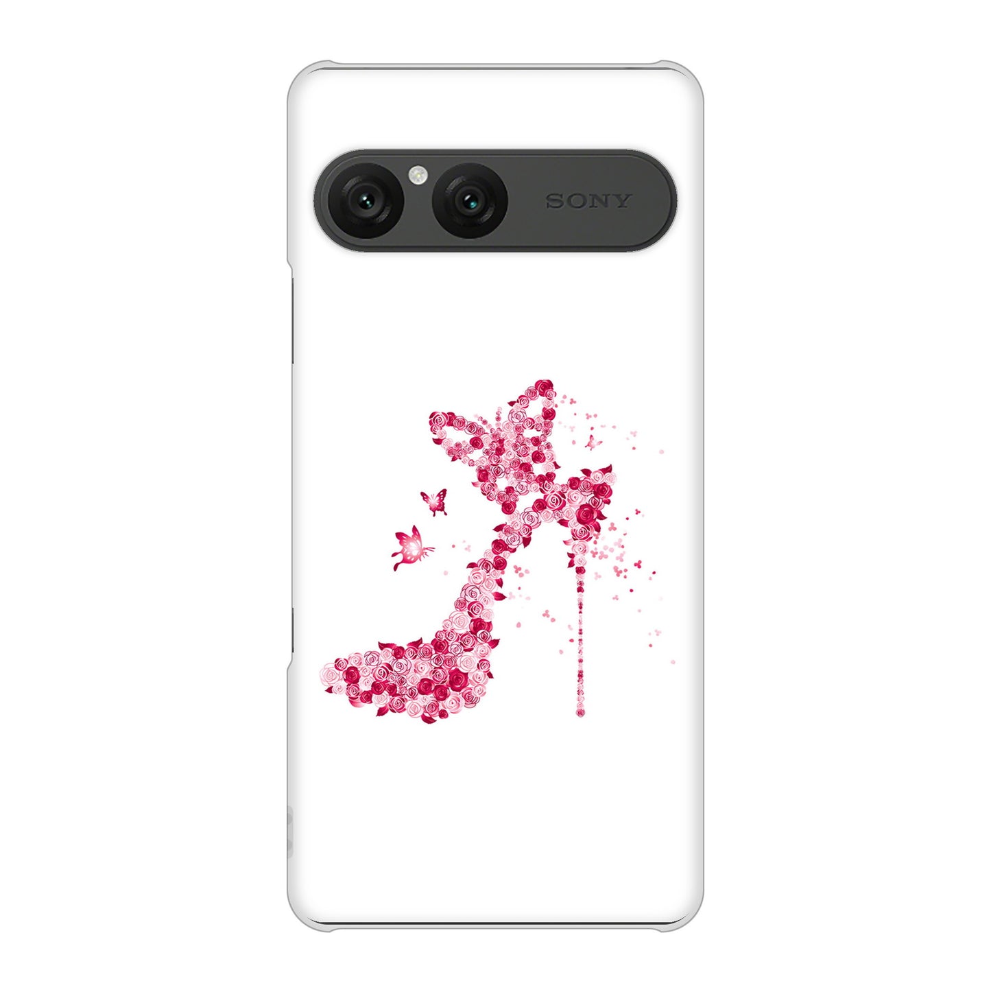Xperia 10 VII SOG16 au 高画質仕上げ 背面印刷 ハードケース 【387 薔薇のハイヒール】