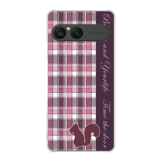 Xperia 10 VII SOG16 au 高画質仕上げ 背面印刷 ハードケースピンクチェック