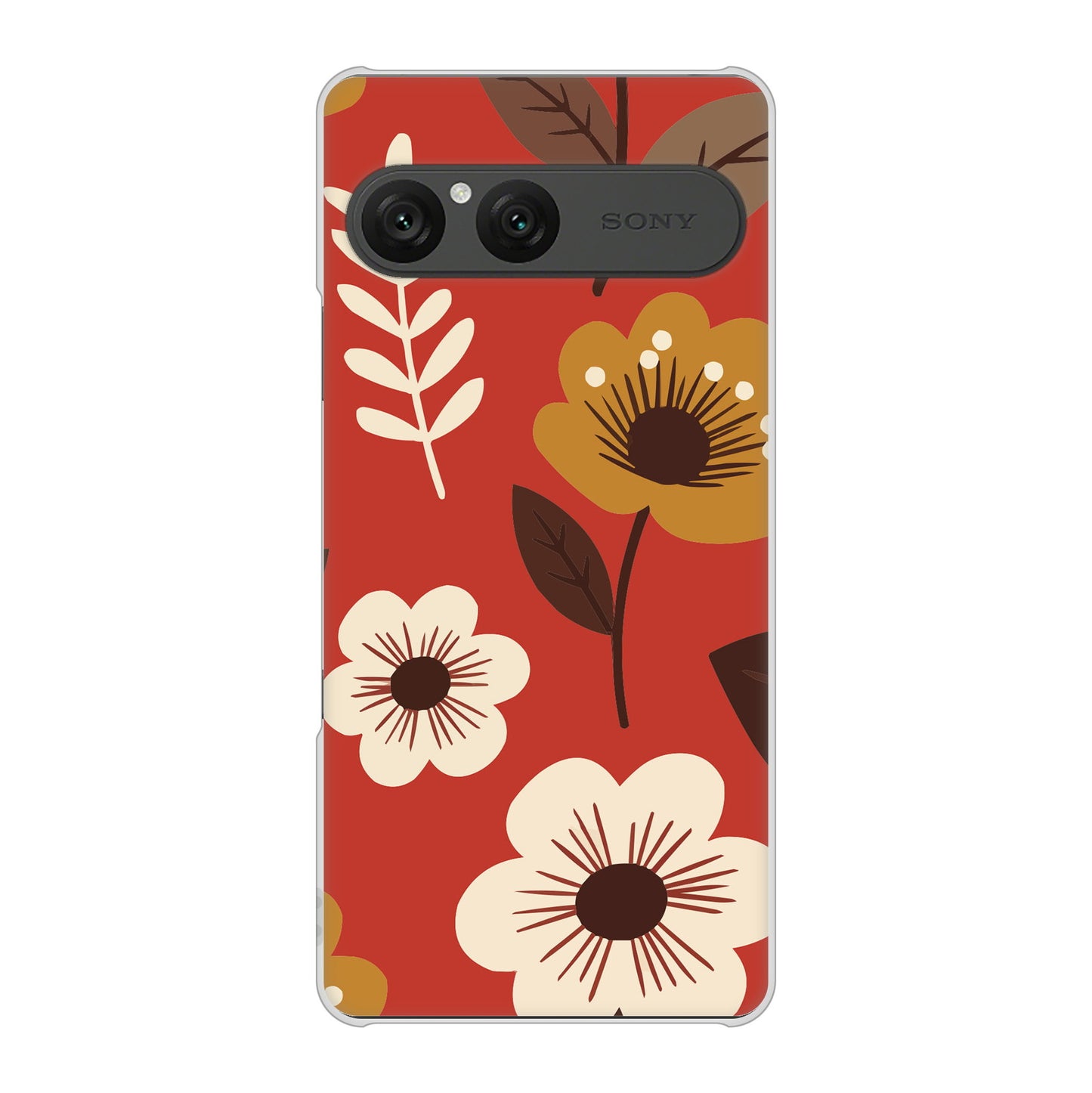 Xperia 10 VII SOG16 au 高画質仕上げ 背面印刷 ハードケース北欧風花柄