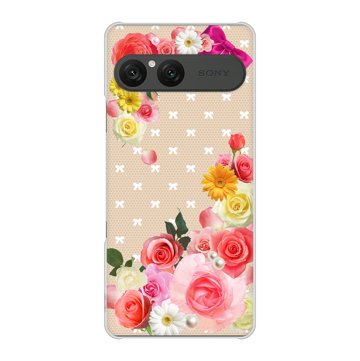 Xperia 10 VII SOG16 au 高画質仕上げ 背面印刷 ハードケースロマンチックなバラ