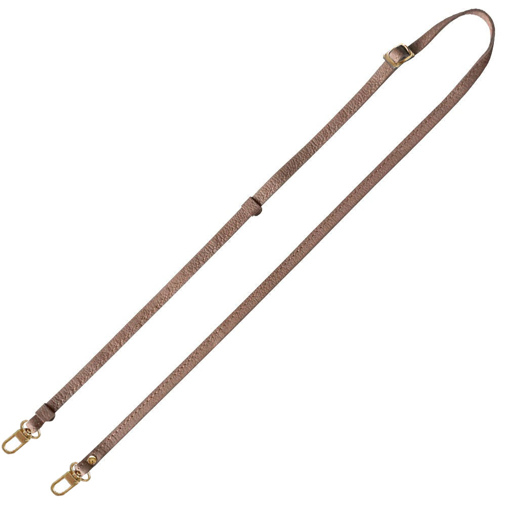 シュリンクレザー 本革 スマホ用ショルダーストラップ ゴールド金具 約75～134cm