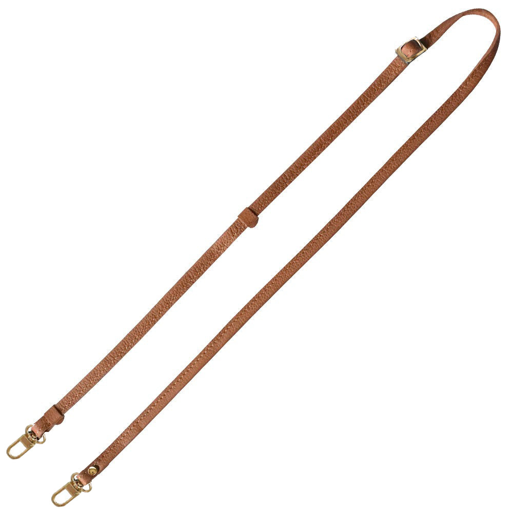 シュリンクレザー 本革 スマホ用ショルダーストラップ ゴールド金具 約75～134cm