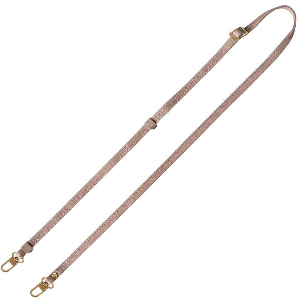 シュリンクレザー 本革 スマホ用ショルダーストラップ ゴールド金具 約75～134cm