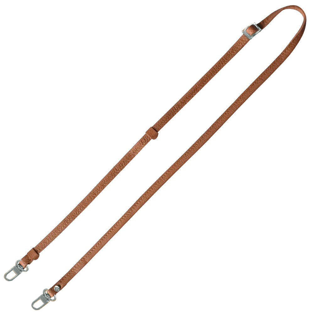 シュリンクレザー 本革 スマホ用ショルダーストラップ シルバー金具 約75～134cm