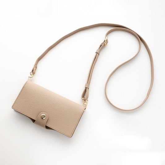 シュリンクレザー 本革 スマホ用ショルダーストラップ ゴールド金具 約75～134cm