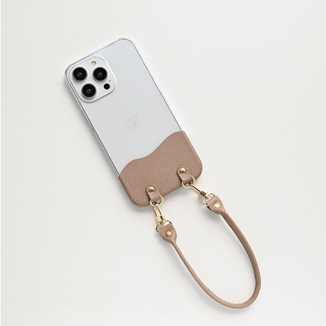 シュリンクレザー 本革 バッグの持ち手風ストラップ  約30cm