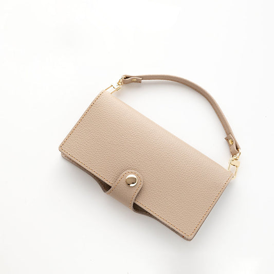 シュリンクレザー 本革 手提げストラップ （ループストラップ）  約23cm ゴールド金具