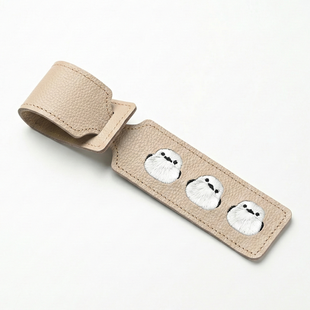 サンポ刺繍 ラゲッジタグ 【 シュリンクレザー 刺繍 】 本革 レザータグ 旅行 トラベルグッズ 姫路レザー