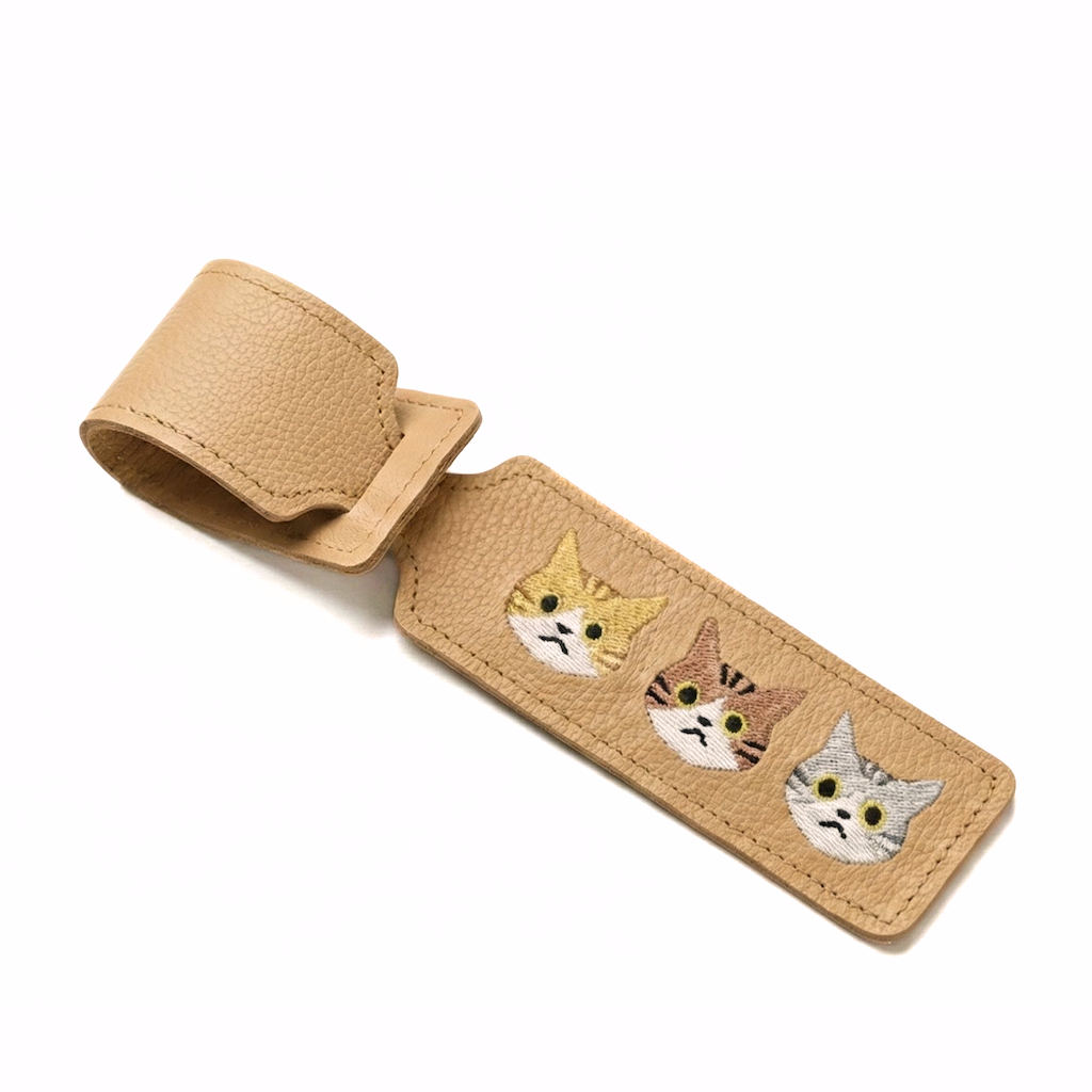 サンポ刺繍 ラゲッジタグ 【 シュリンクレザー 刺繍 】 本革 レザータグ 旅行 トラベルグッズ 姫路レザー