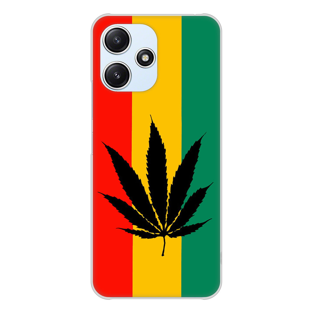 Redmi 12 5G XIG03 au 高画質仕上げ 背面印刷 ハードケース 【083 大麻ラスタカラー】