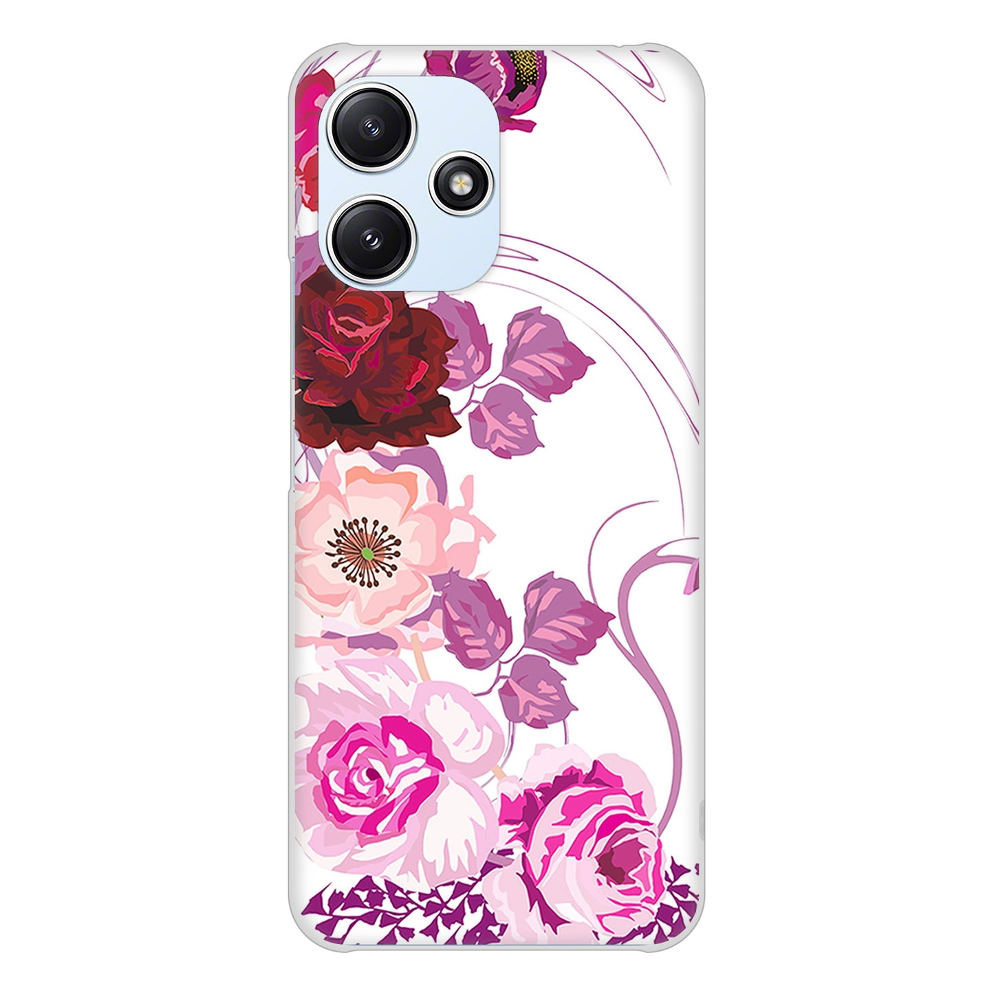 Redmi 12 5G XIG03 au 高画質仕上げ 背面印刷 ハードケースロマンチックなバラ