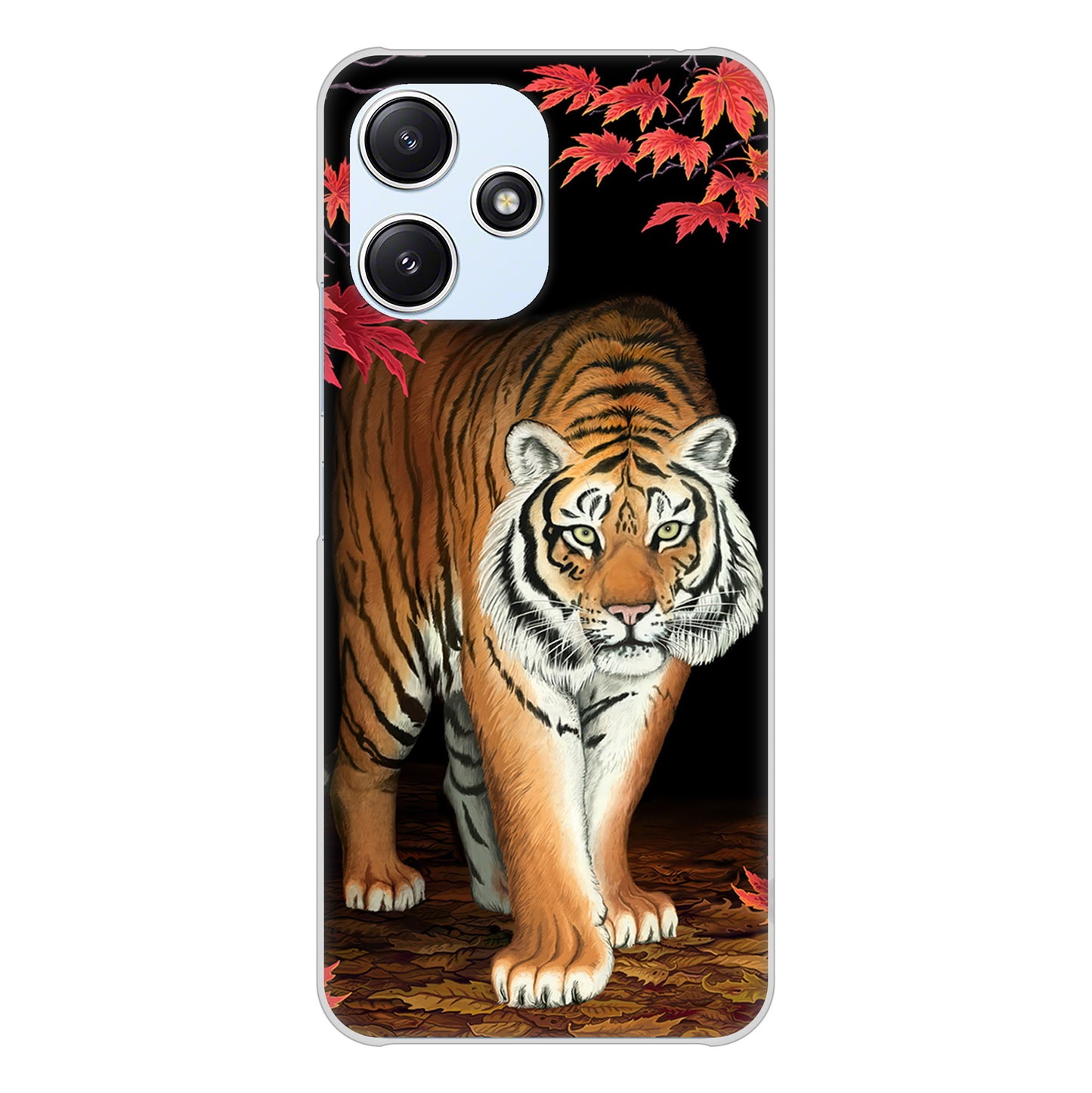 Redmi 12 5G XIG03 au 高画質仕上げ 背面印刷 ハードケース 【177 もみじと虎】