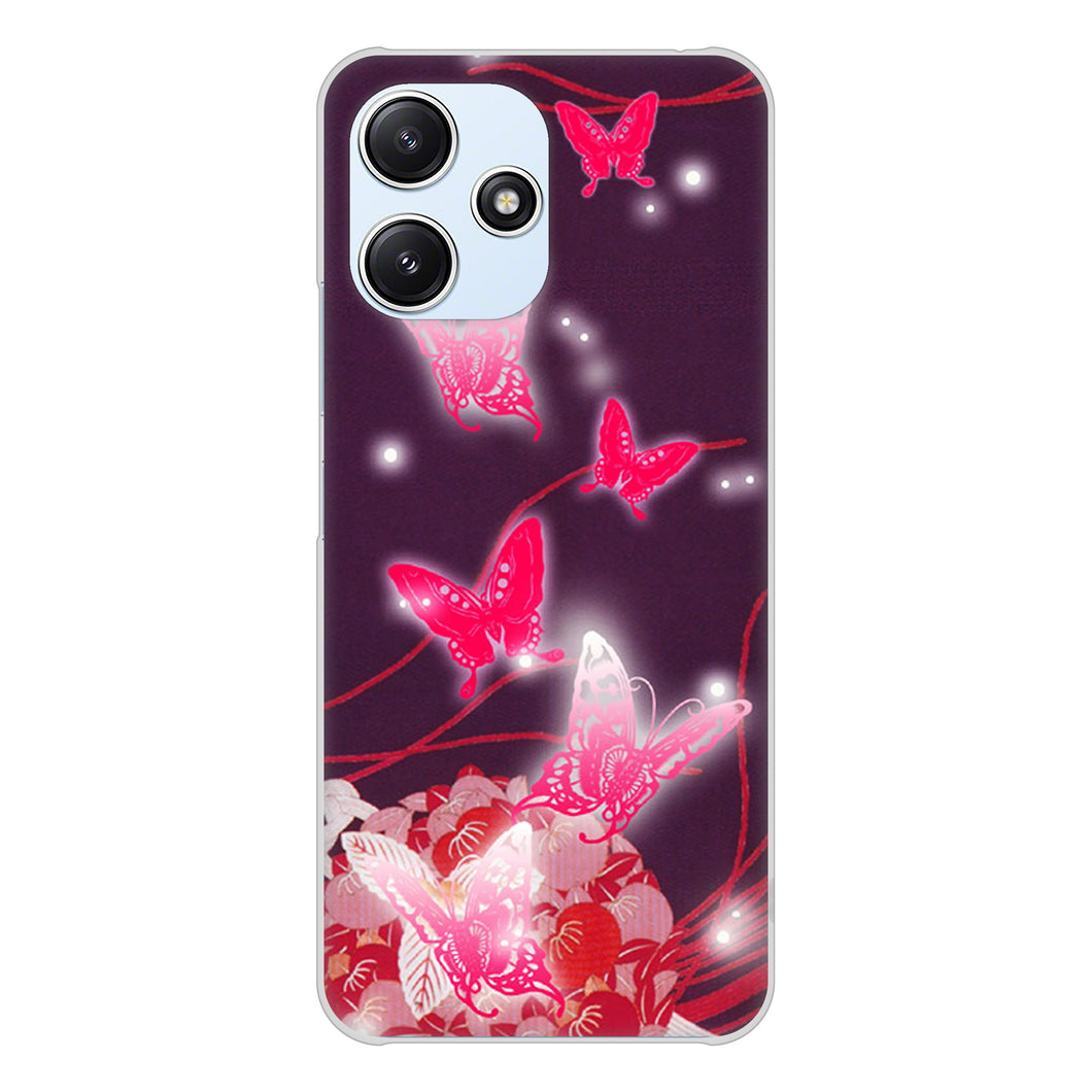 Redmi 12 5G XIG03 au 高画質仕上げ 背面印刷 ハードケースバタフライ