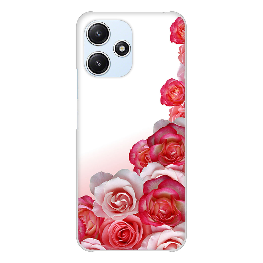 Redmi 12 5G XIG03 au 高画質仕上げ 背面印刷 ハードケースロマンチックなバラ