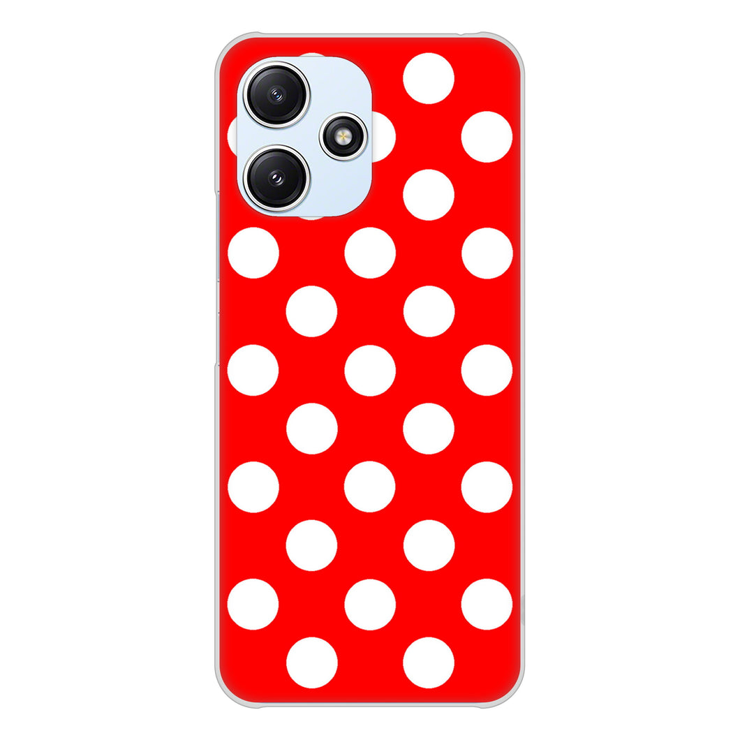 Redmi 12 5G XIG03 au 高画質仕上げ 背面印刷 ハードケースシンプル柄（水玉）