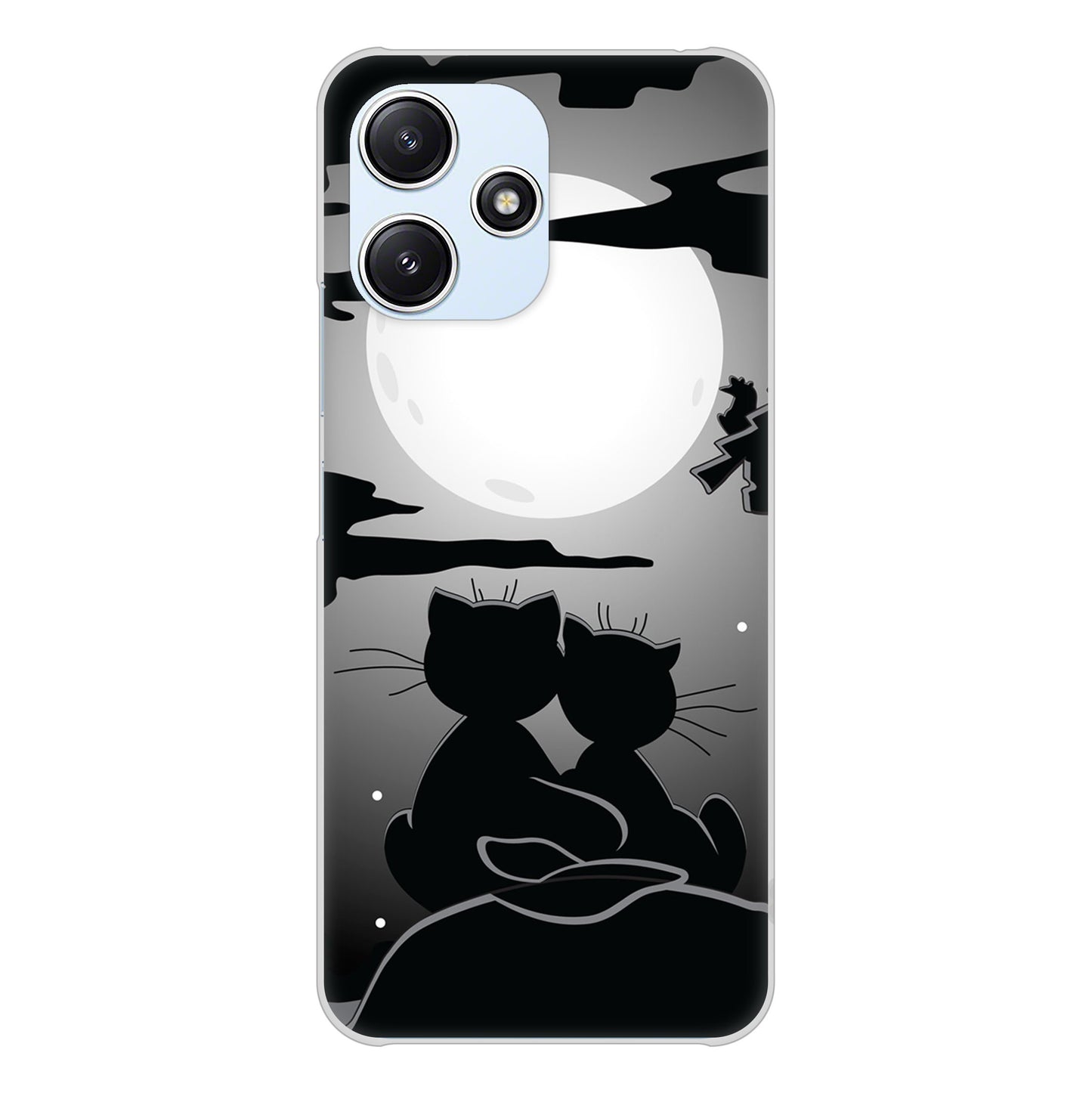 Redmi 12 5G XIG03 au 高画質仕上げ 背面印刷 ハードケース夜とネコ