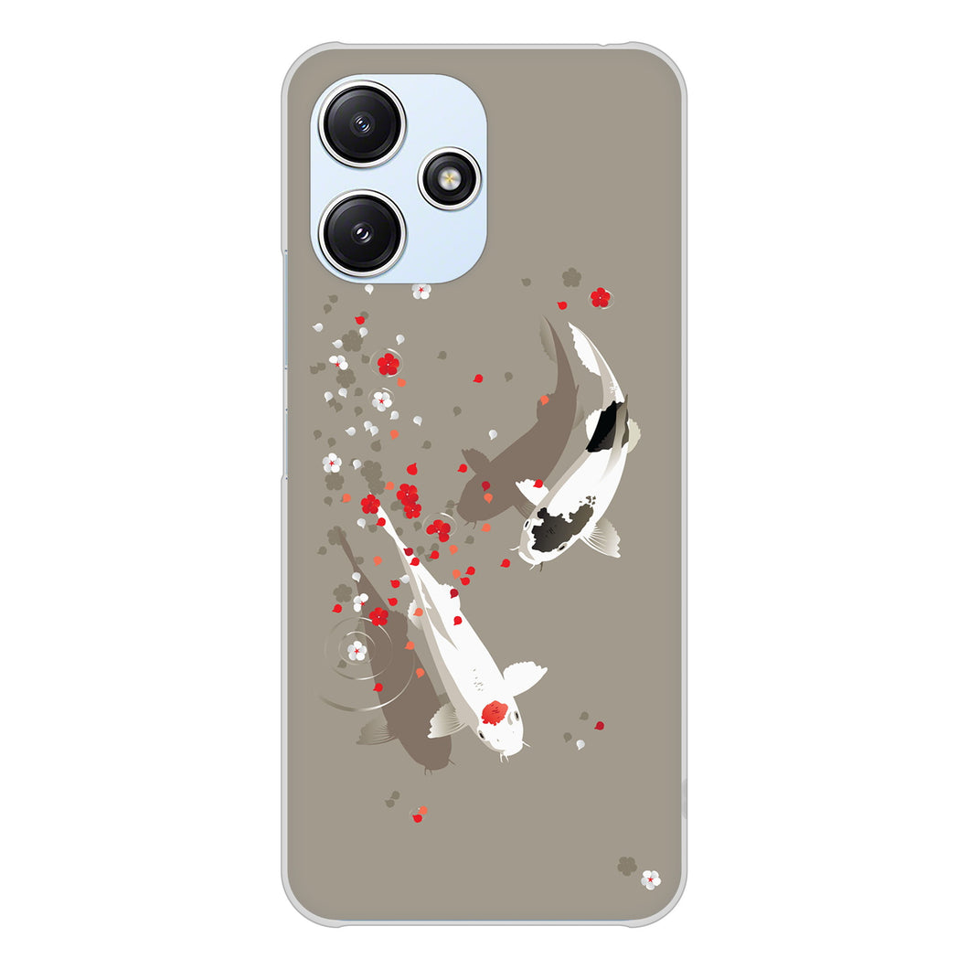 Redmi 12 5G XIG03 au 高画質仕上げ 背面印刷 ハードケース 【367 よりそう鯉】
