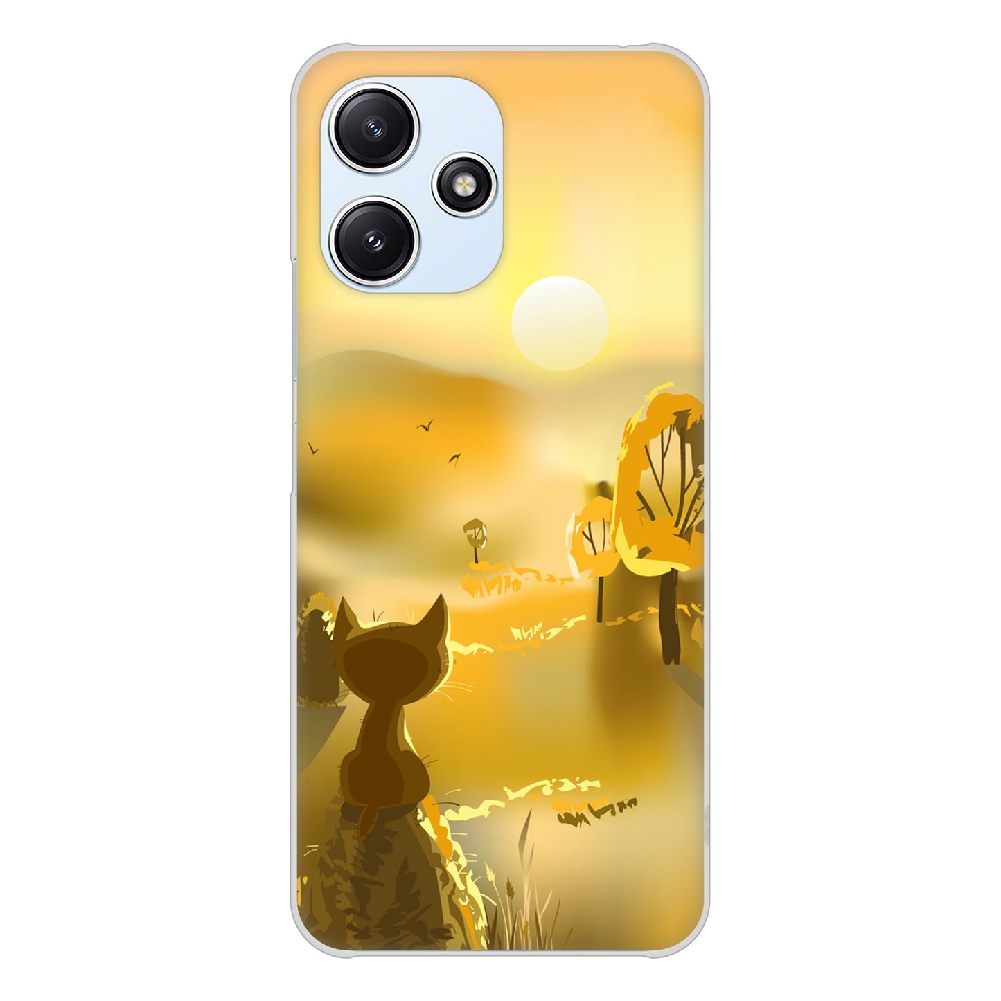 Redmi 12 5G XIG03 au 高画質仕上げ 背面印刷 ハードケース 【400 たそがれの猫】
