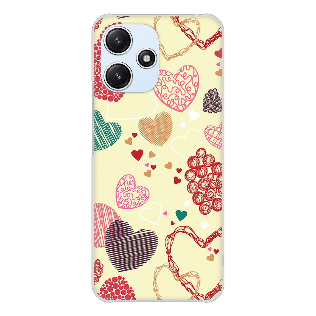 Redmi 12 5G XIG03 au 高画質仕上げ 背面印刷 ハードケース 【480 素朴なハート】