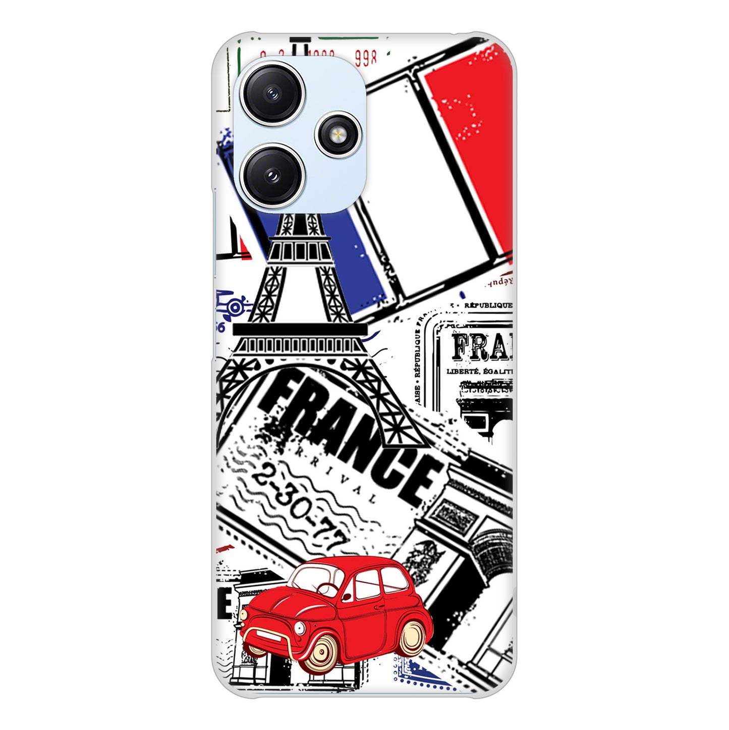 Redmi 12 5G XIG03 au 高画質仕上げ 背面印刷 ハードケースLOVE フランス