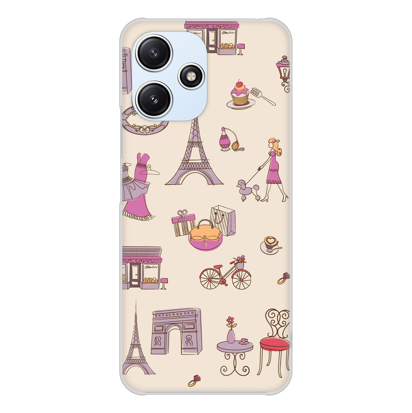 Redmi 12 5G XIG03 au 高画質仕上げ 背面印刷 ハードケースLOVE フランス