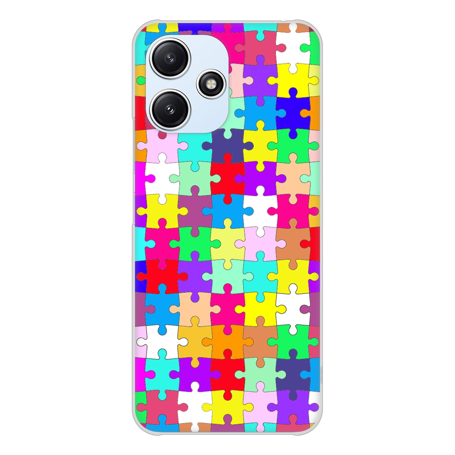 Redmi 12 5G XIG03 au 高画質仕上げ 背面印刷 ハードケース 【727 カラフルパズル】