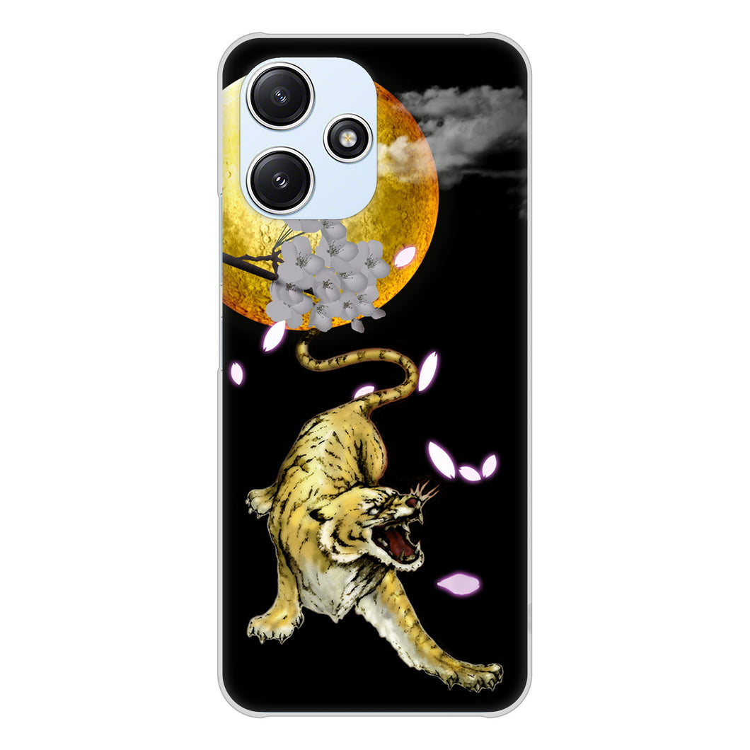 Redmi 12 5G XIG03 au 高画質仕上げ 背面印刷 ハードケース月とタイガー
