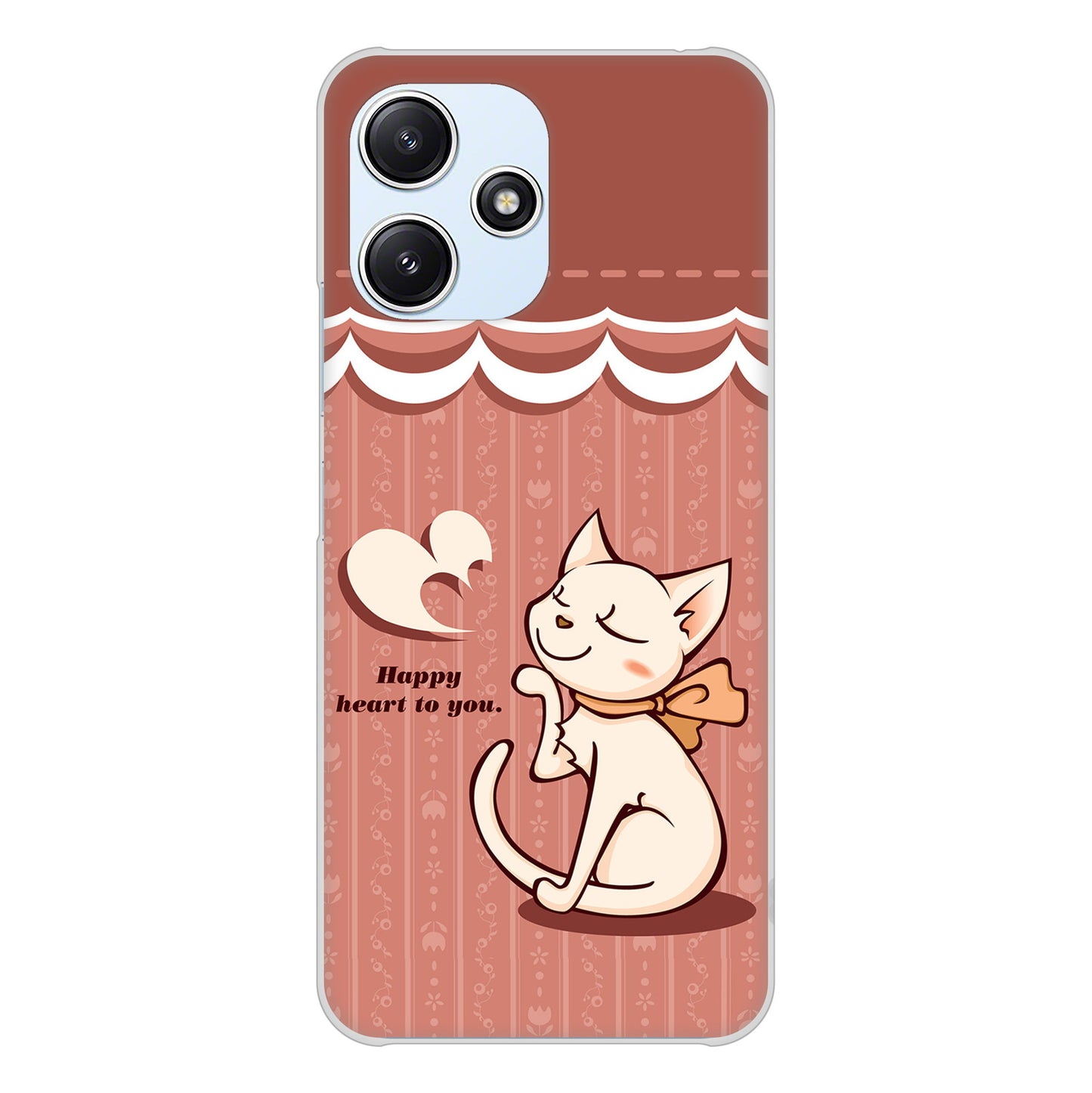 Redmi 12 5G XIG03 au 高画質仕上げ 背面印刷 ハードケース 【1102 ネコの投げキッス】