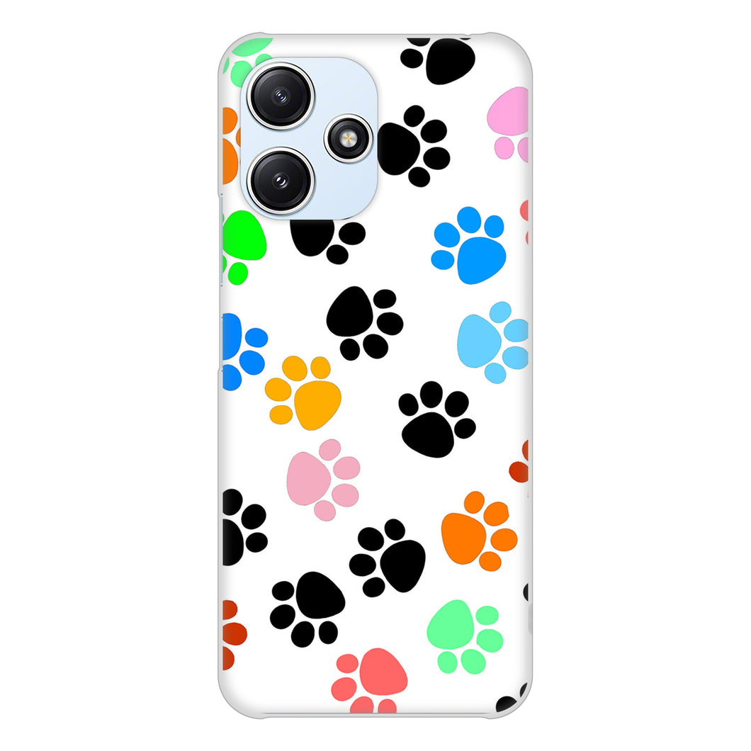 Redmi 12 5G XIG03 au 高画質仕上げ 背面印刷 ハードケース 【1108 あしあとカラフル】