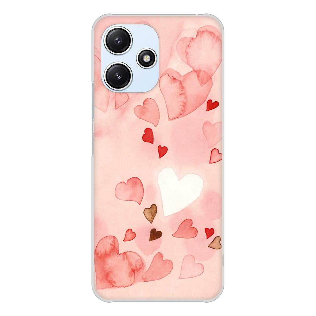 Redmi 12 5G XIG03 au 高画質仕上げ 背面印刷 ハードケース 【1125 ハートの和紙】