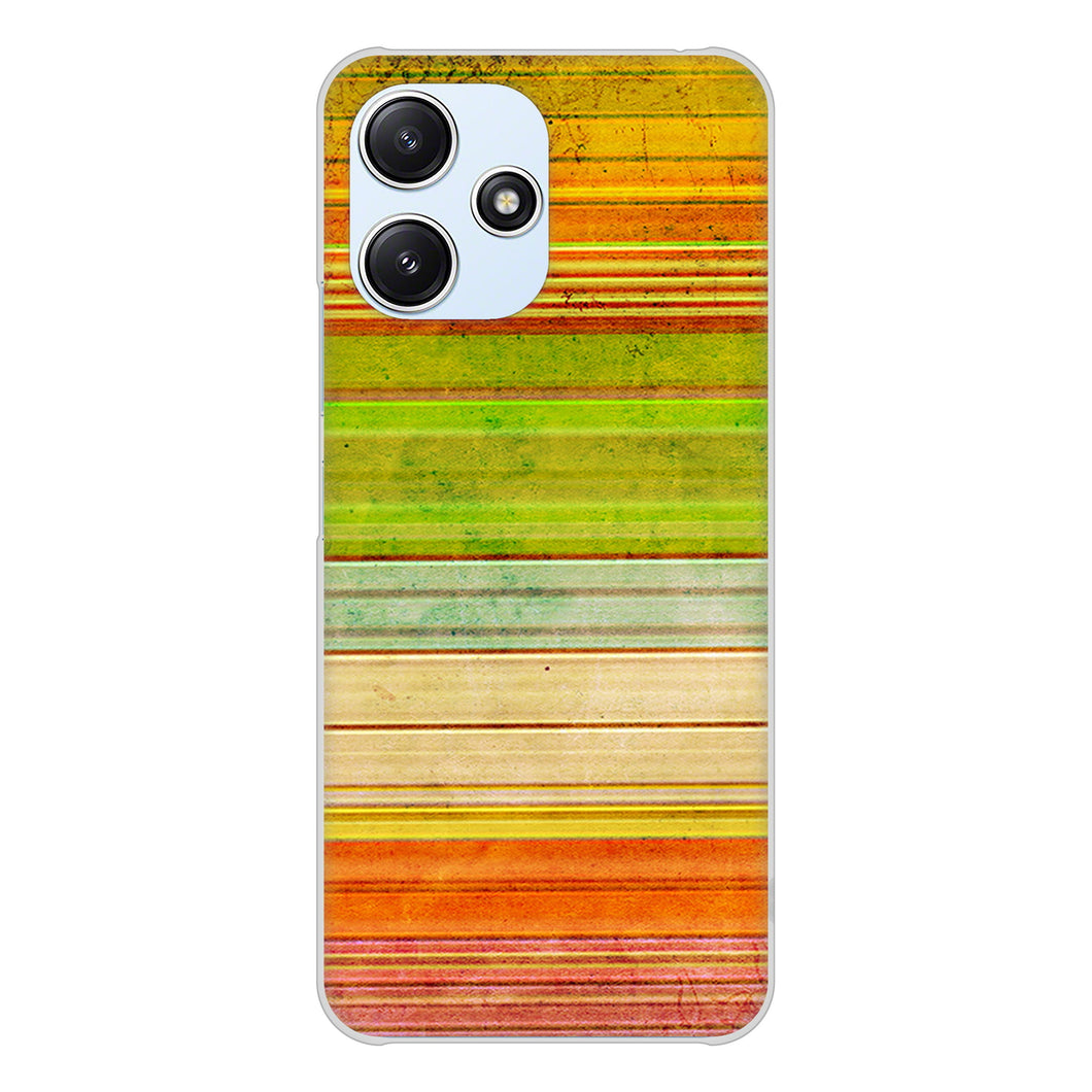 Redmi 12 5G XIG03 au 高画質仕上げ 背面印刷 ハードケース 【1324 ビンテージボーダー（色彩）】