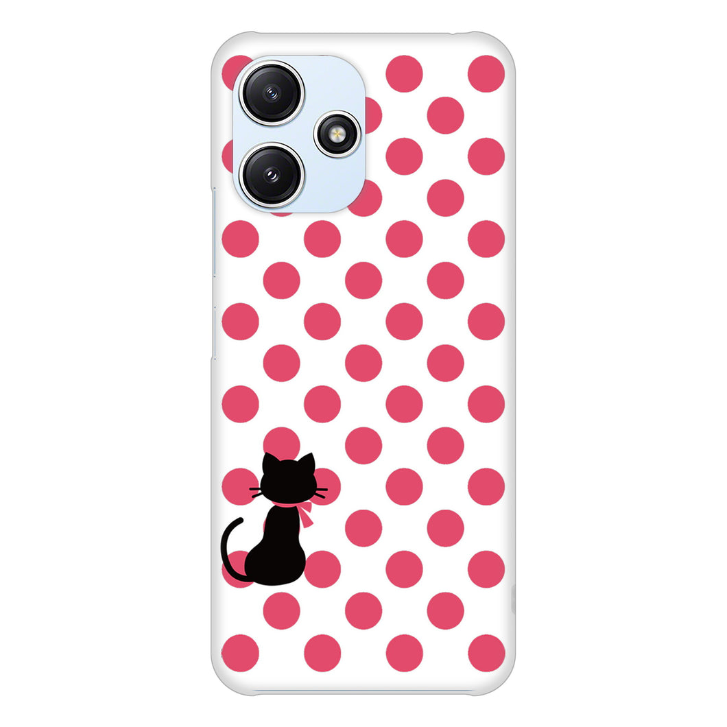 Redmi 12 5G XIG03 au 高画質仕上げ 背面印刷 ハードケースネコとシンプルミルキー