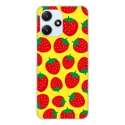 Redmi 12 5G XIG03 au 高画質仕上げ 背面印刷 ハードケース小さいイチゴ模様