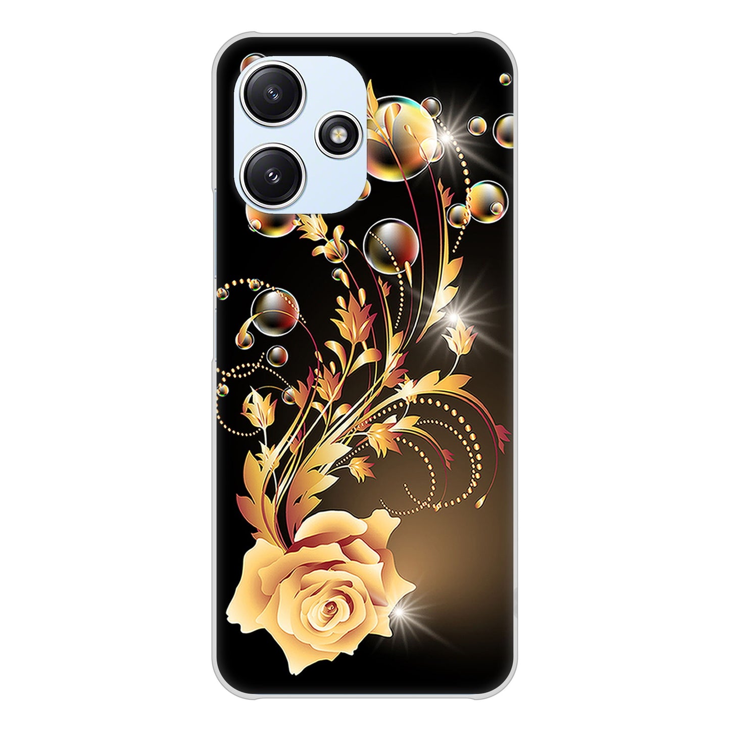 Redmi 12 5G XIG03 au 高画質仕上げ 背面印刷 ハードケースロマンチックなバラ