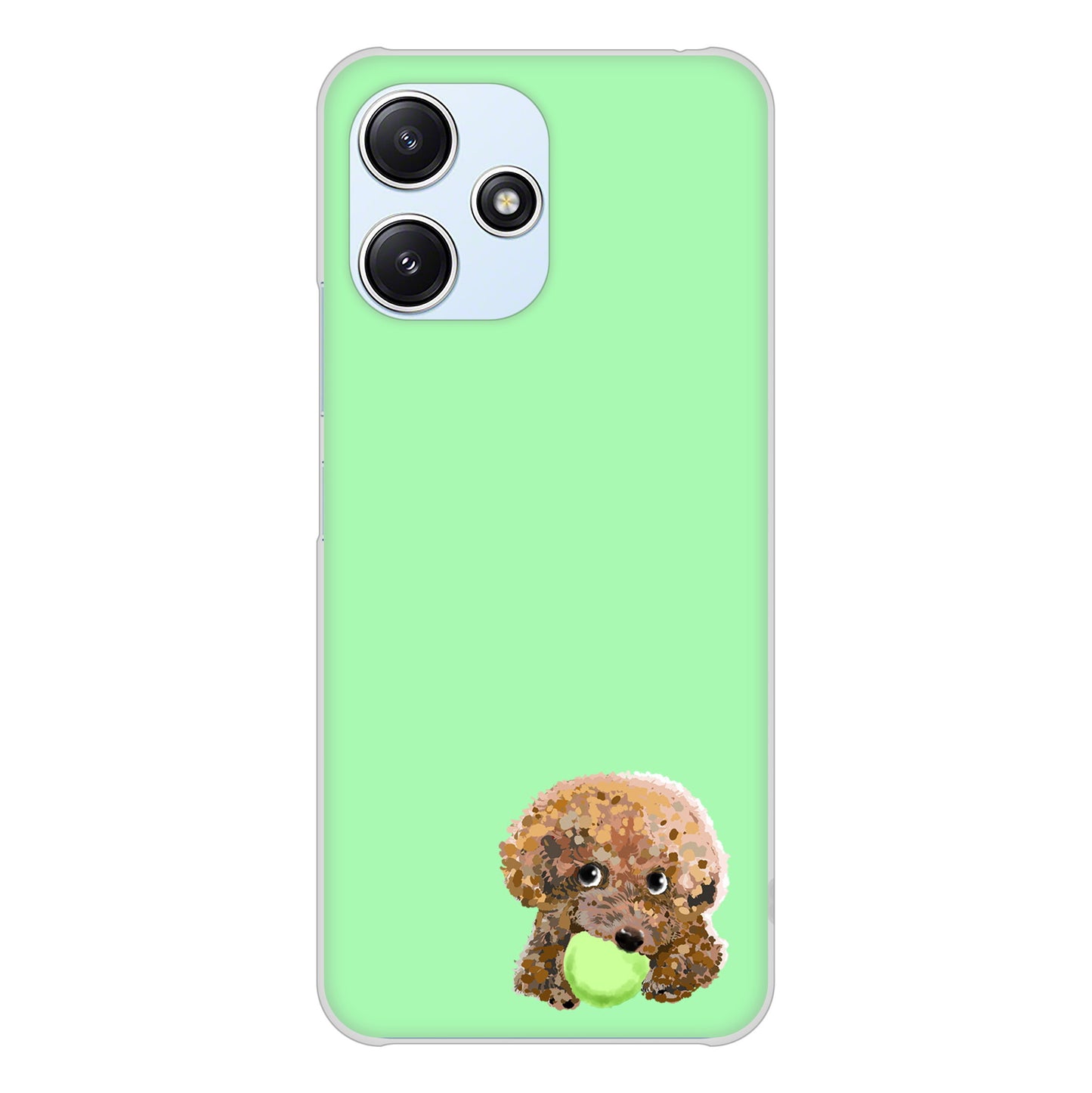 Redmi 12 5G XIG03 au 高画質仕上げ 背面印刷 ハードケーストイプードル＆ボール