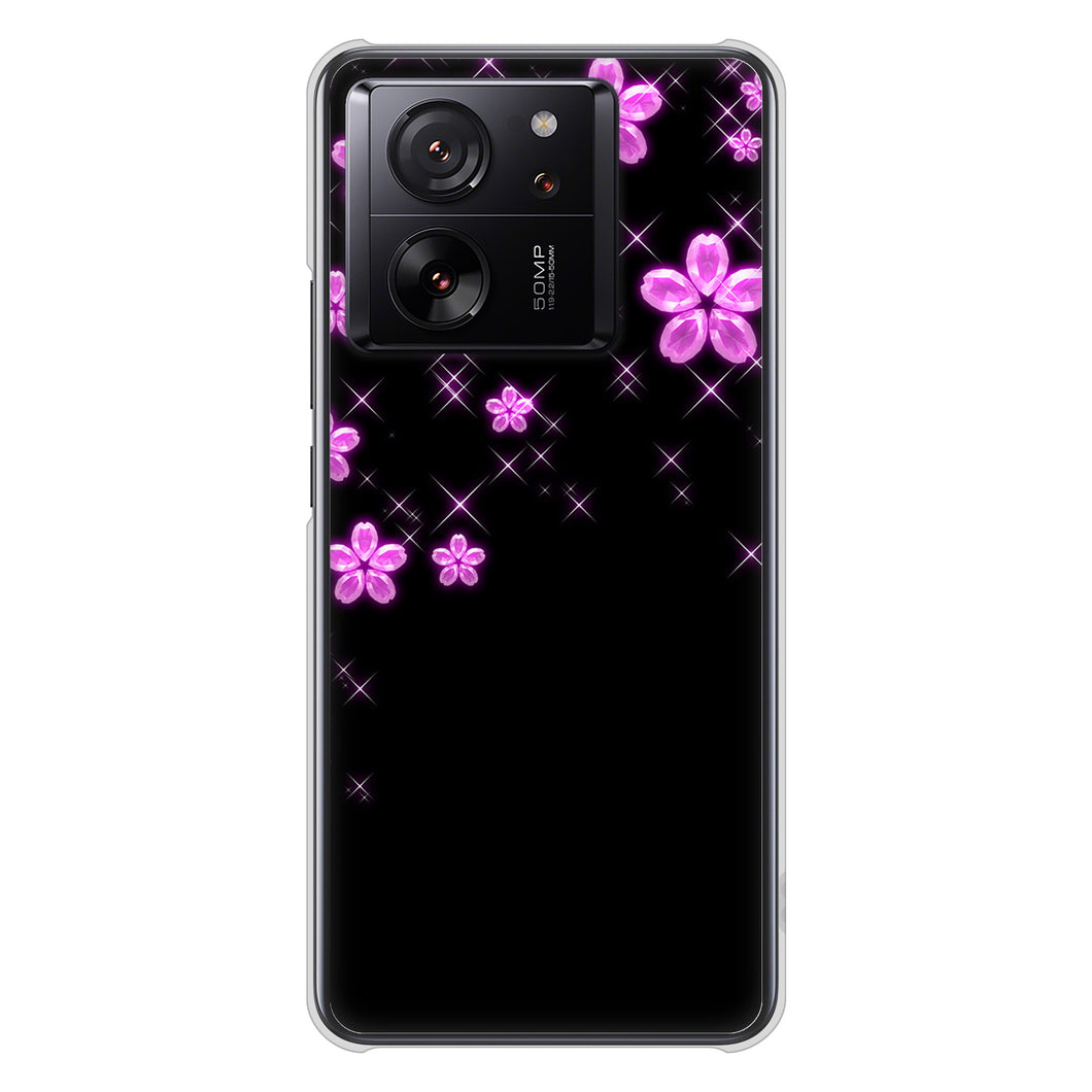 Xiaomi 13T XIG04 au 高画質仕上げ 背面印刷 ハードケース 【019 桜クリスタル】