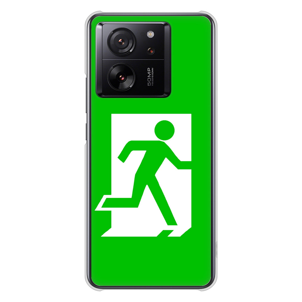 Xiaomi 13T XIG04 au 高画質仕上げ 背面印刷 ハードケース 【163 非常口】