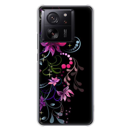 Xiaomi 13T XIG04 au 高画質仕上げ 背面印刷 ハードケース 【263 闇に浮かぶ華】
