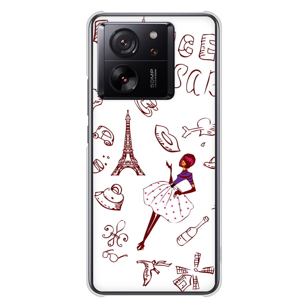 Xiaomi 13T XIG04 au 高画質仕上げ 背面印刷 ハードケースLOVE フランス