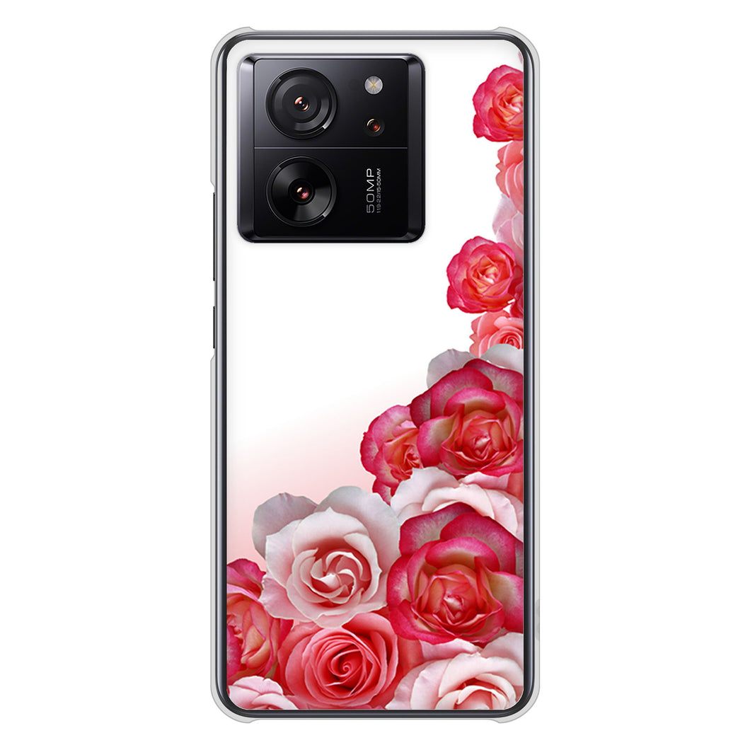 Xiaomi 13T XIG04 au 高画質仕上げ 背面印刷 ハードケースロマンチックなバラ