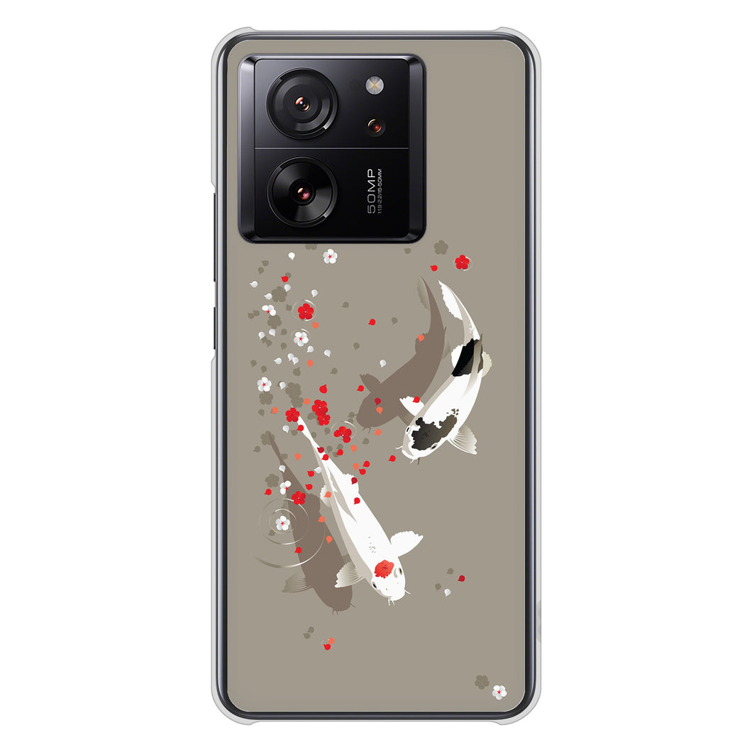 Xiaomi 13T XIG04 au 高画質仕上げ 背面印刷 ハードケース 【367 よりそう鯉】
