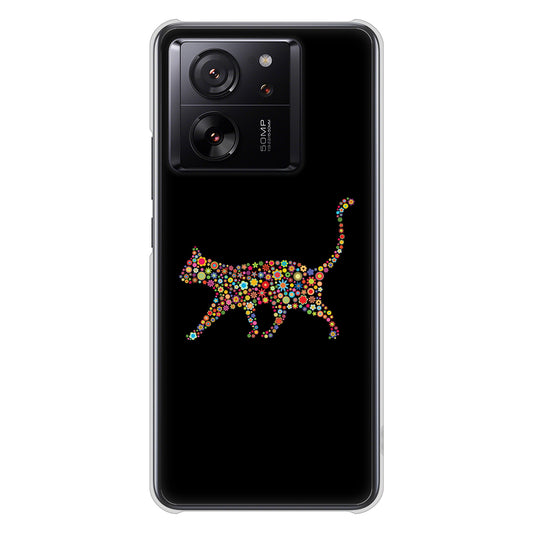 Xiaomi 13T XIG04 au 高画質仕上げ 背面印刷 ハードケース 【406 カラフルキャット】