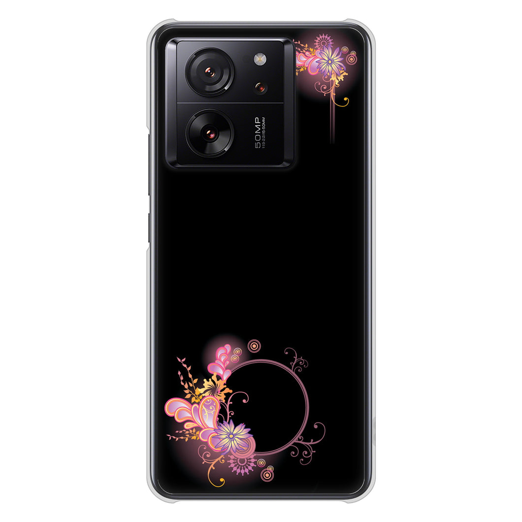 Xiaomi 13T XIG04 au 高画質仕上げ 背面印刷 ハードケース 【437 華のフレーム】
