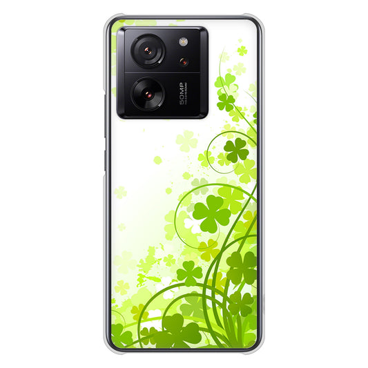 Xiaomi 13T XIG04 au 高画質仕上げ 背面印刷 ハードケース 【565 四葉のクローバー】