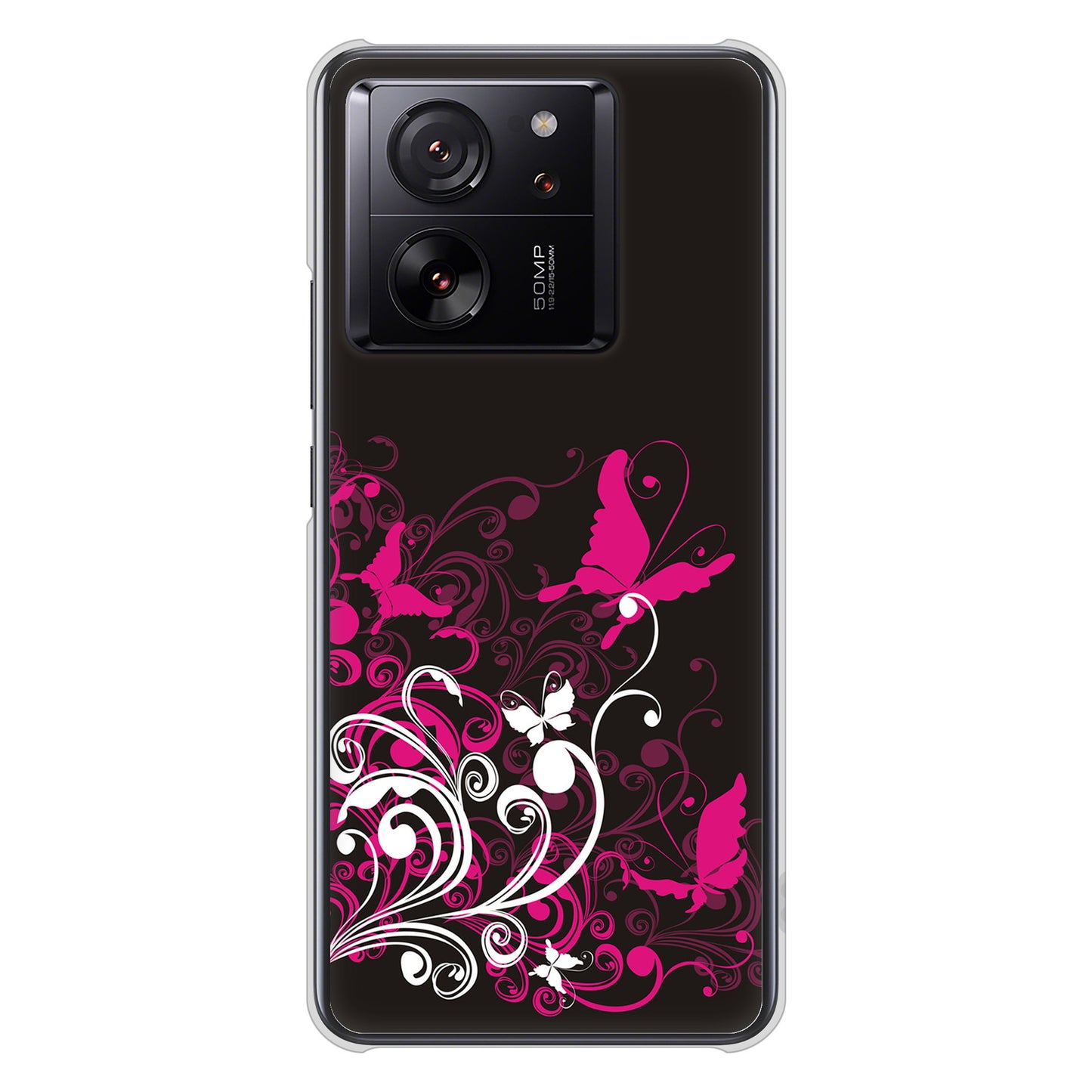 Xiaomi 13T XIG04 au 高画質仕上げ 背面印刷 ハードケースバタフライ