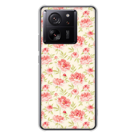 Xiaomi 13T XIG04 au 高画質仕上げ 背面印刷 ハードケース北欧の小花