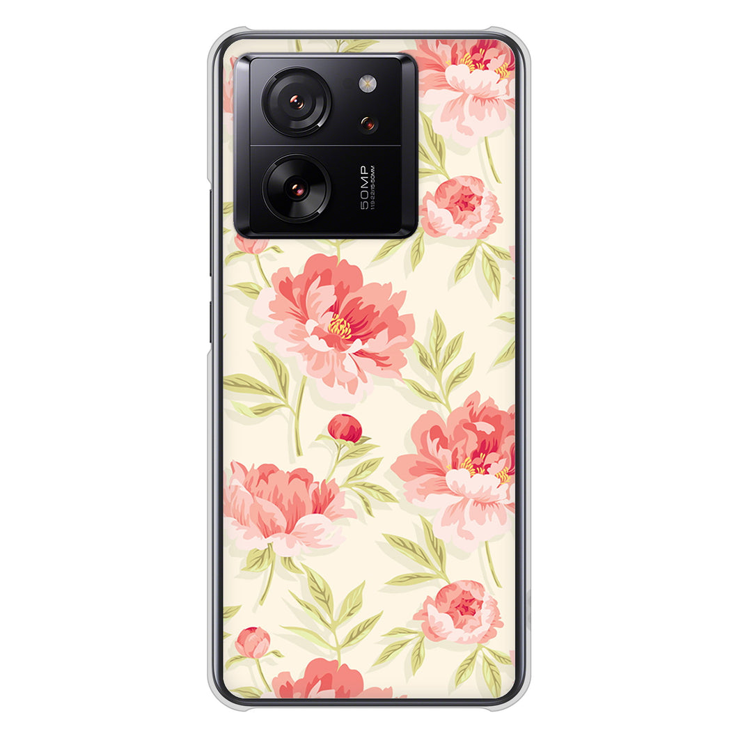 Xiaomi 13T XIG04 au 高画質仕上げ 背面印刷 ハードケース北欧の小花
