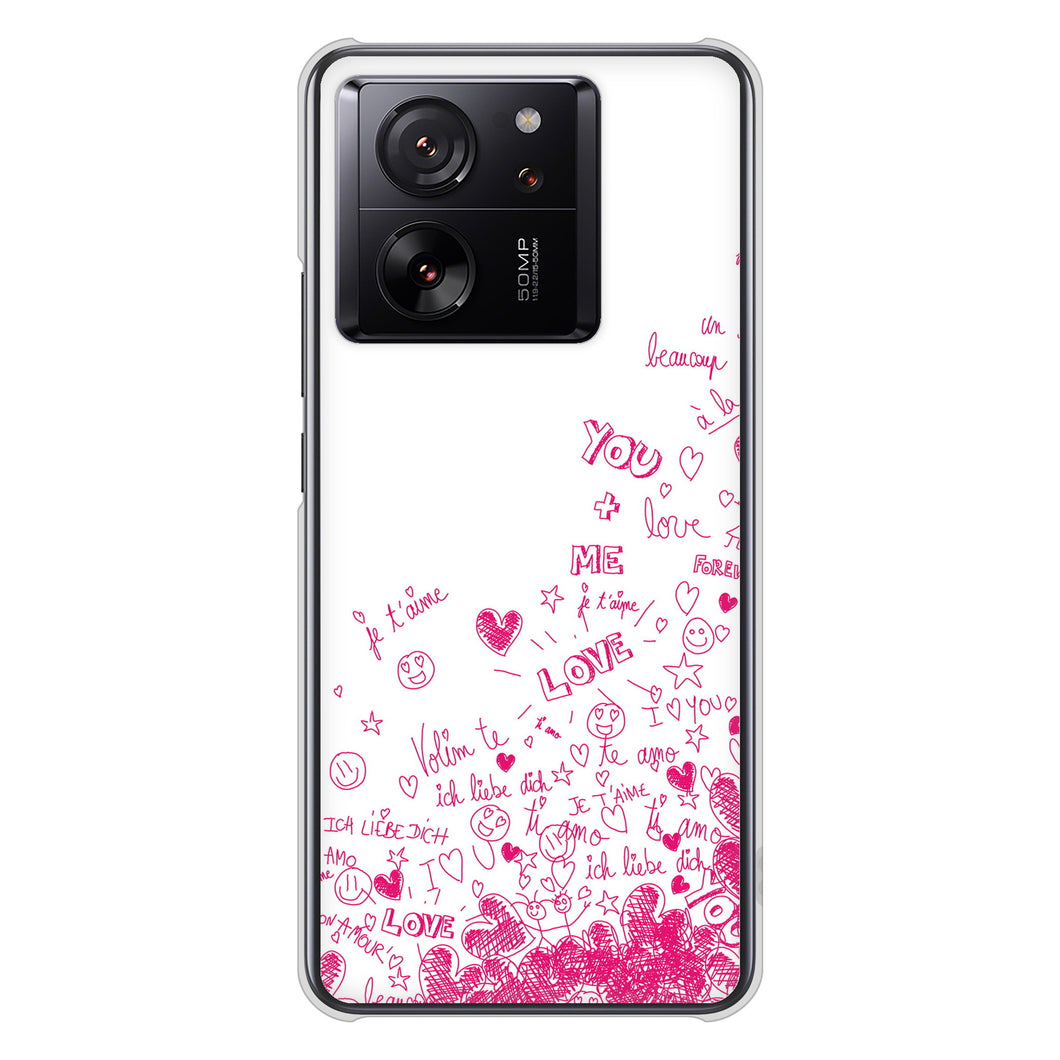 Xiaomi 13T XIG04 au 高画質仕上げ 背面印刷 ハードケースプリティハート
