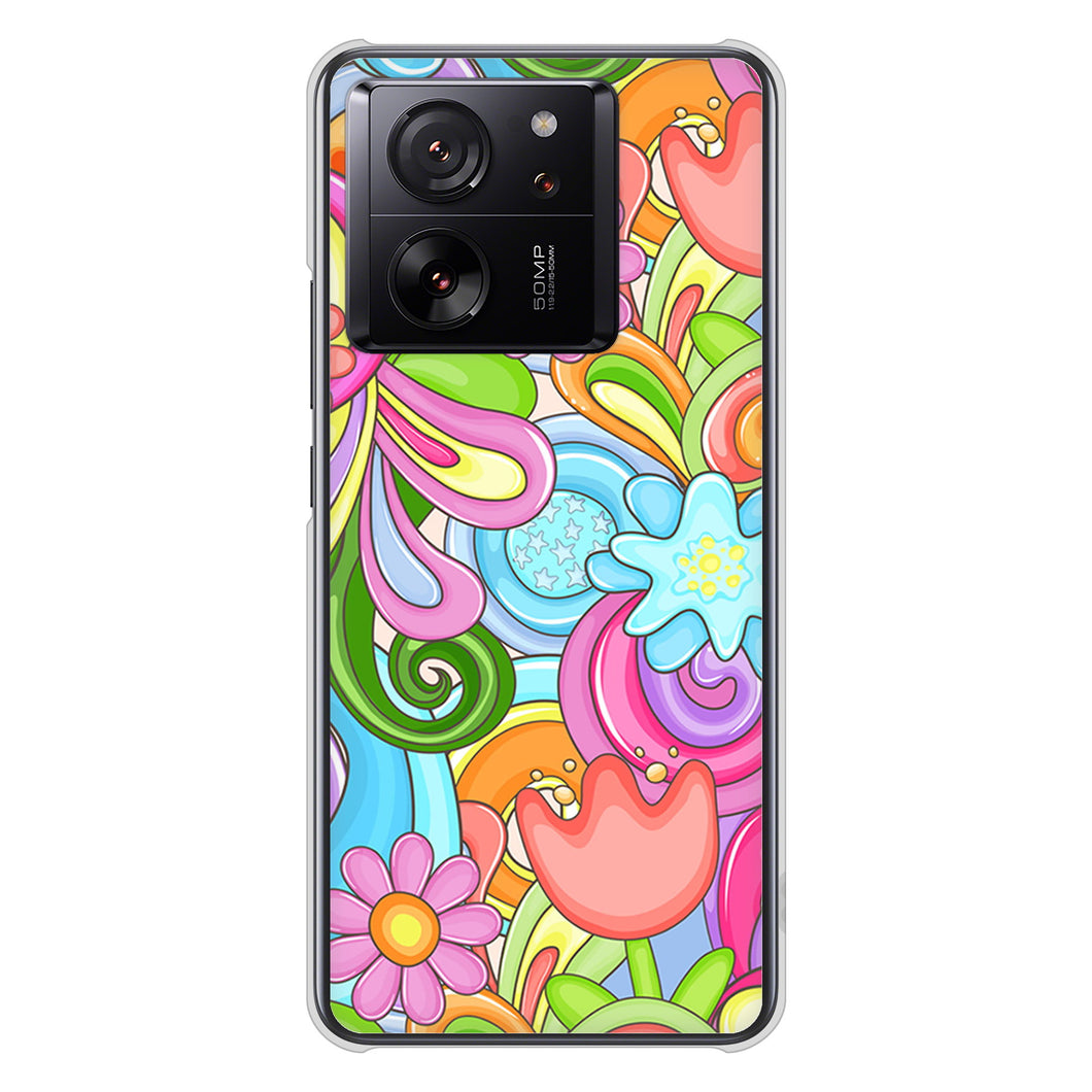 Xiaomi 13T XIG04 au 高画質仕上げ 背面印刷 ハードケース 【713 ミラクルフラワー】